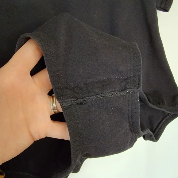 Comfort Choice Black Bodysuit snap closure Size Lg 3/4 length sleeves - Picture 5 of 7